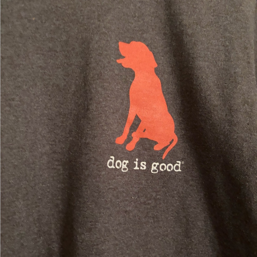 Men's Short Sleeve Graphic Tee - Charcoal with Red Dog Print - Picture 4 of 5